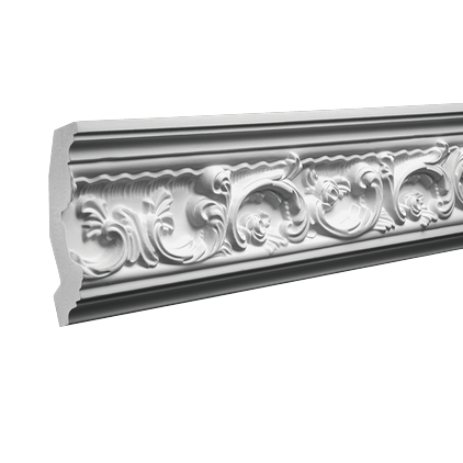 Corniche de plafond décorative en polyuréthane — 200 × 57 × 115 mm (réf. ARK-COR330)