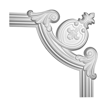 Élément d'angle pour moulure murale en polyuréthane (réf. ARK-MOU099)
