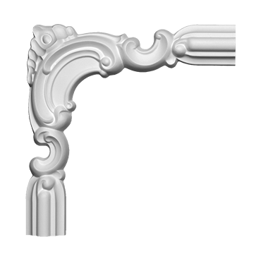 Élément d'angle pour moulure murale en polyuréthane (réf. ARK-MOU080)