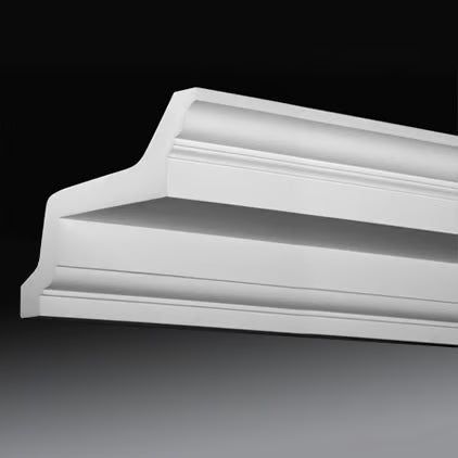 Corniche extérieure de façade en polyuréthane — 200 × 355 × 250 mm (réf. ARK-COR158)