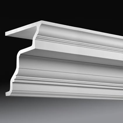 Corniche extérieure de façade en polyuréthane — 200 × 308 × 297 mm (réf. ARK-COR161)