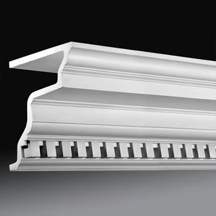 Corniche extérieure de façade en polyuréthane — 200 × 306 × 297 mm (réf. ARK-COR167)