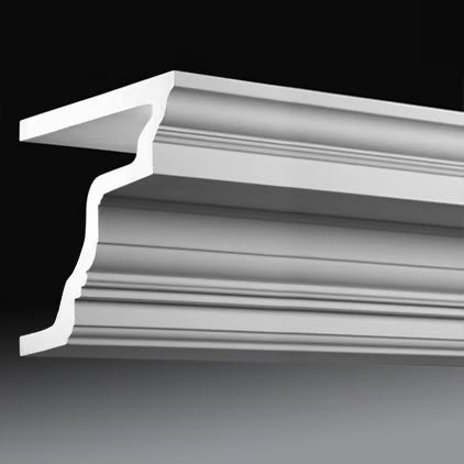 Corniche extérieure de façade en polyuréthane — 200 × 192 × 174 mm (réf. ARK-COR157)