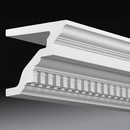 Corniche extérieure de façade en polyuréthane — 200 × 192 × 172 mm (réf. ARK-COR154)