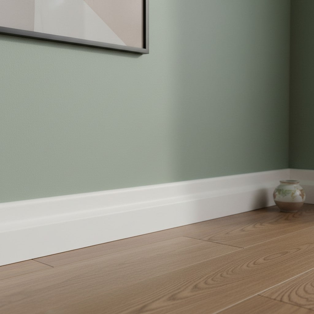 Plinthe MDF 80 mm blanche laquée – modèle 8/7 (80 x 16 x 2000 mm)