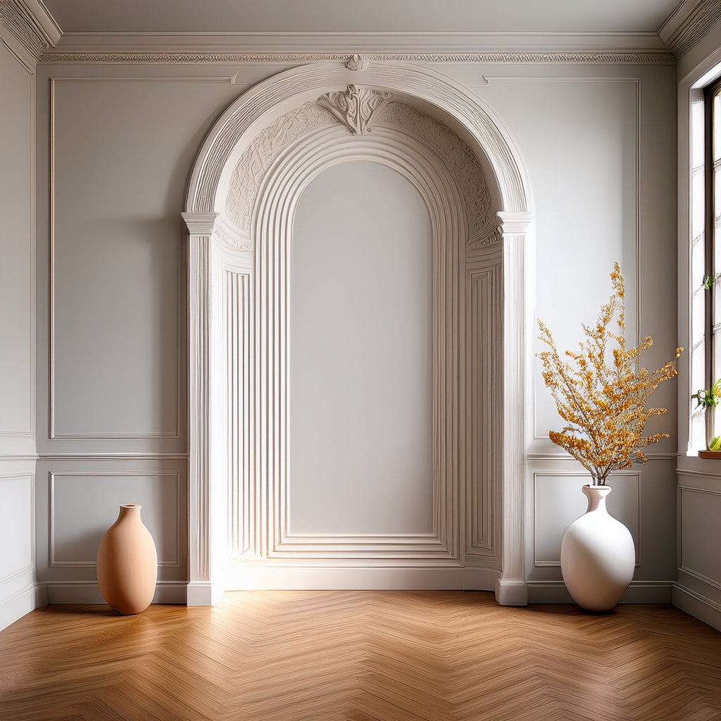 Chapeau de niche décorative en polyuréthane – exemple de rendu en intérieur