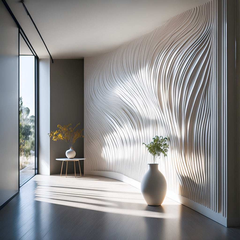 Élément de finition droit panneau 3D — Modèle 5 2700 mm – exemple de rendu en intérieur
