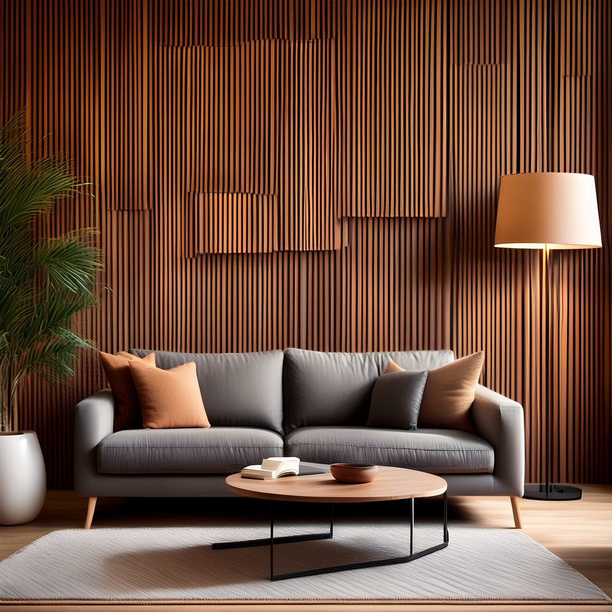 Élément de finition gauche Slim — chêne naturel 2400 mm – exemple de rendu en intérieur