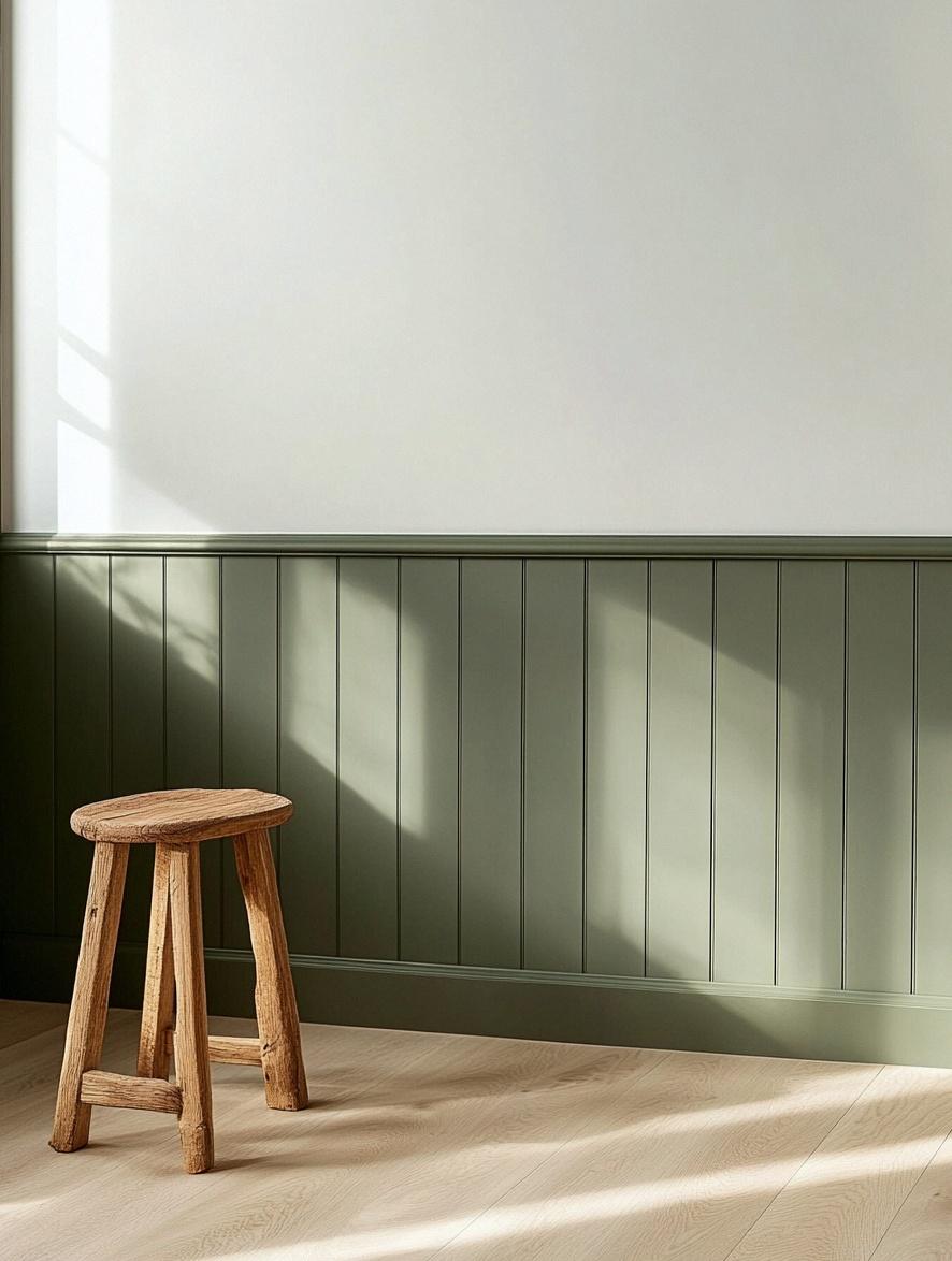 Boiserie anglaise panneau de départ gauche ARKOS peinte en soubassement mural