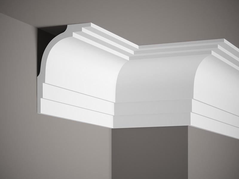 Corniche de plafond décorative en polyuréthane — 200 × 124 × 165 mm (réf. ARK-COR359)