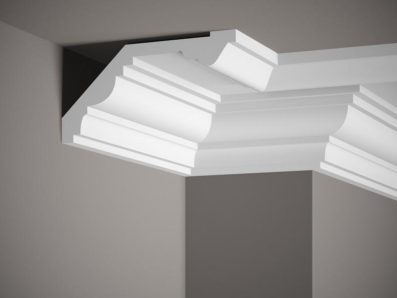 Corniche de plafond décorative en polyuréthane — 200 × 224 × 116 mm (réf. ARK-COR347)