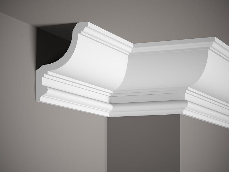 Corniche de plafond décorative en polyuréthane — 200 × 125 × 150 mm (réf. ARK-COR336)