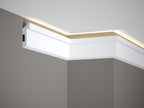 Corniche d'éclairage indirect LED en polyuréthane — 200 × 27 × 80 mm (réf. ARK-COR003)