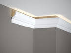 Corniche d'éclairage indirect LED en polyuréthane — 200 × 40 × 72 mm (réf. ARK-COR009)