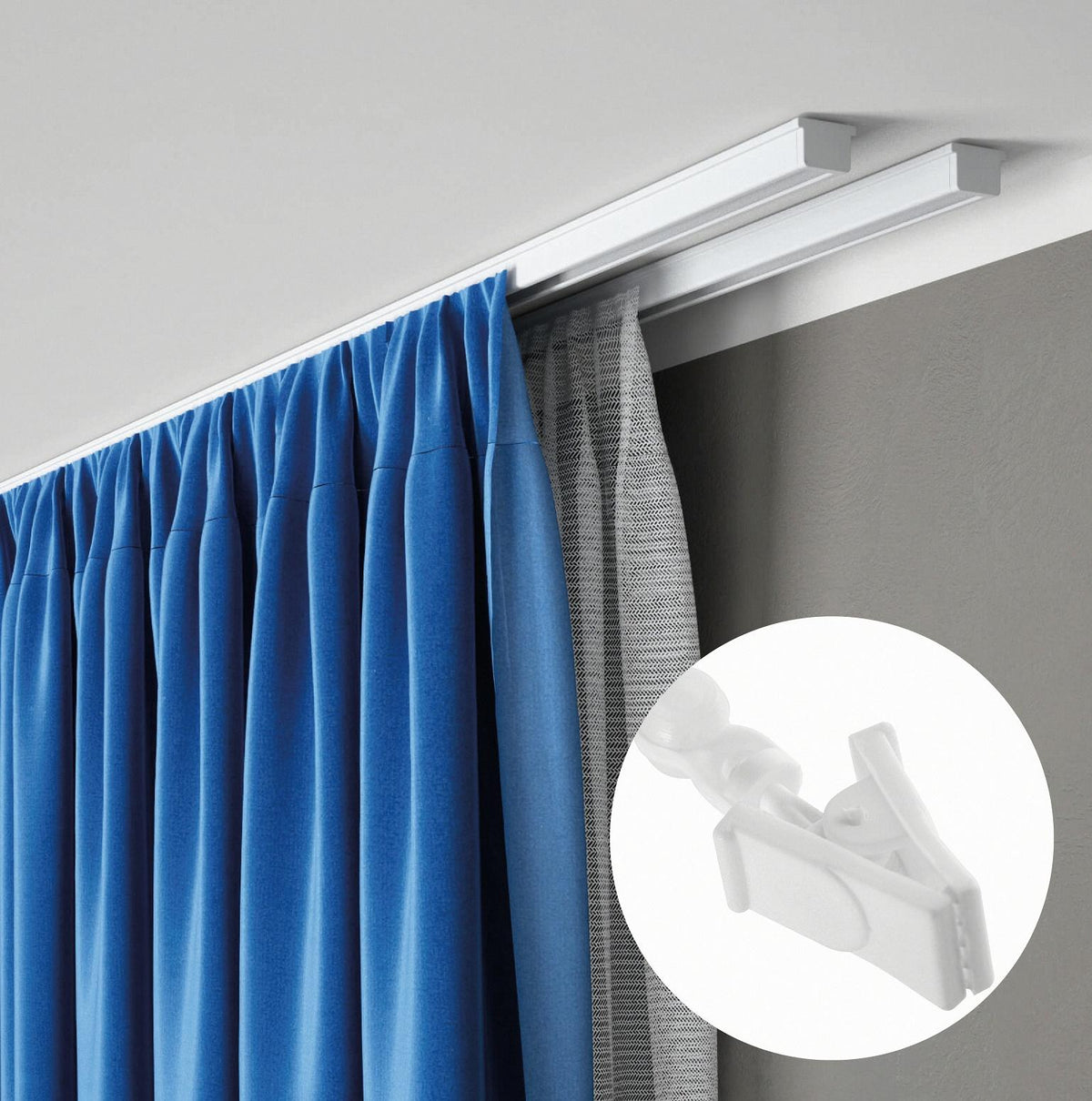 Kit rail à rideaux plafond double 100 cm ARKOS
