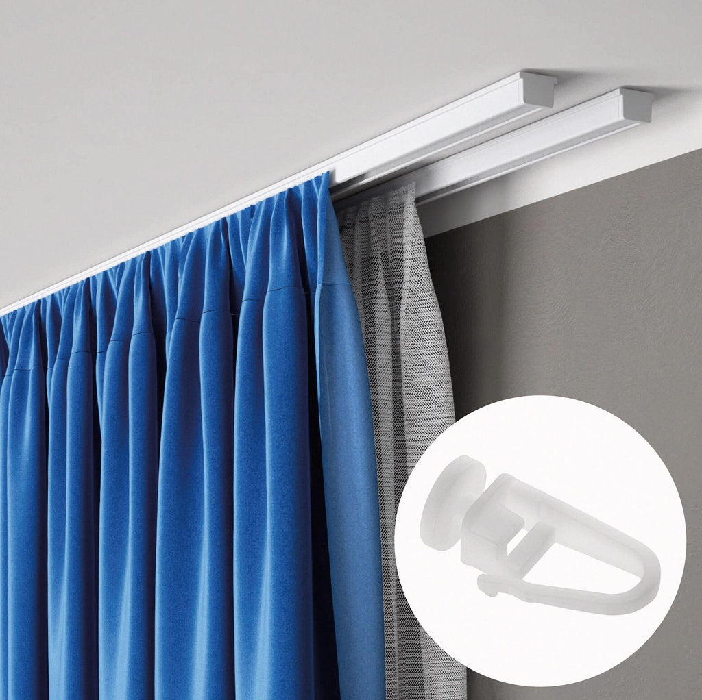 Kit rail à rideaux plafond double 200 cm ARKOS