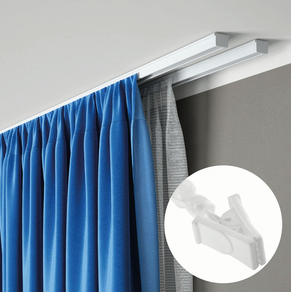 Kit rail à rideaux plafond double 200 cm ARKOS