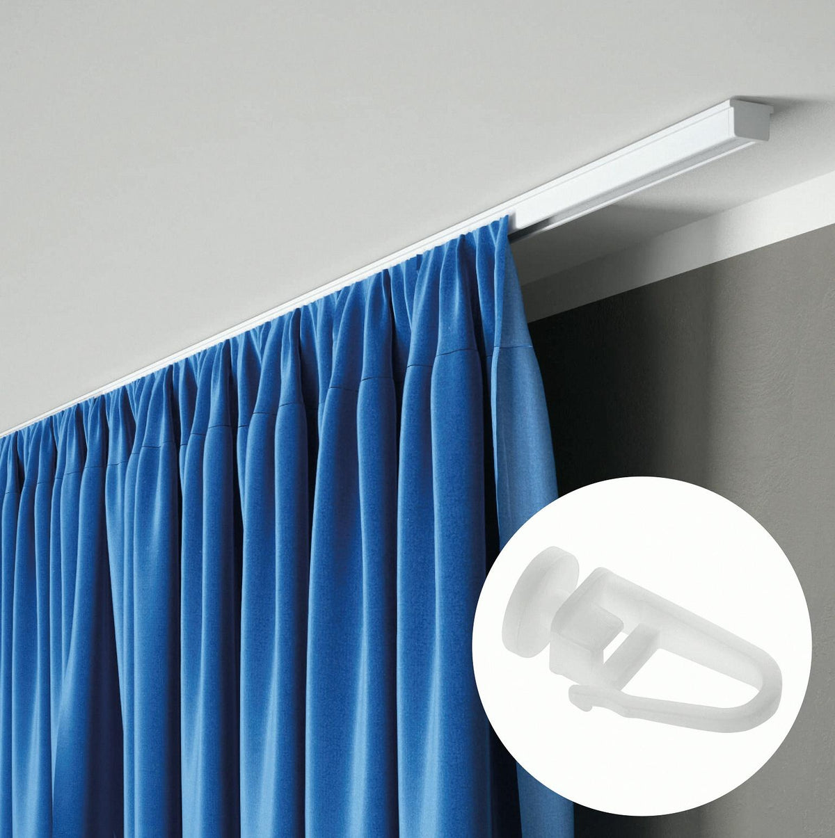 Kit rail à rideaux plafond simple 200 cm ARKOS