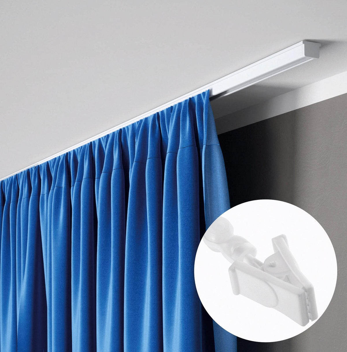 Kit rail à rideaux plafond simple 200 cm ARKOS