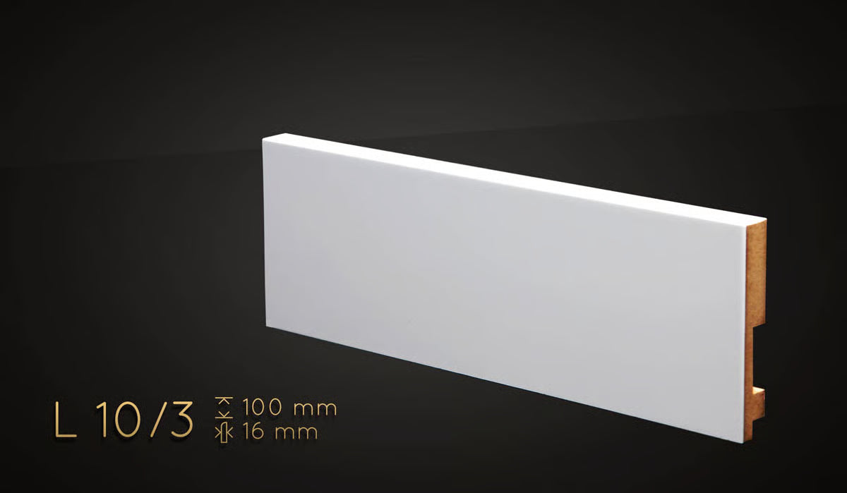 Plinthe décorative en MDF haute densité — hauteur 100 mm (réf. ARK-PLI066)