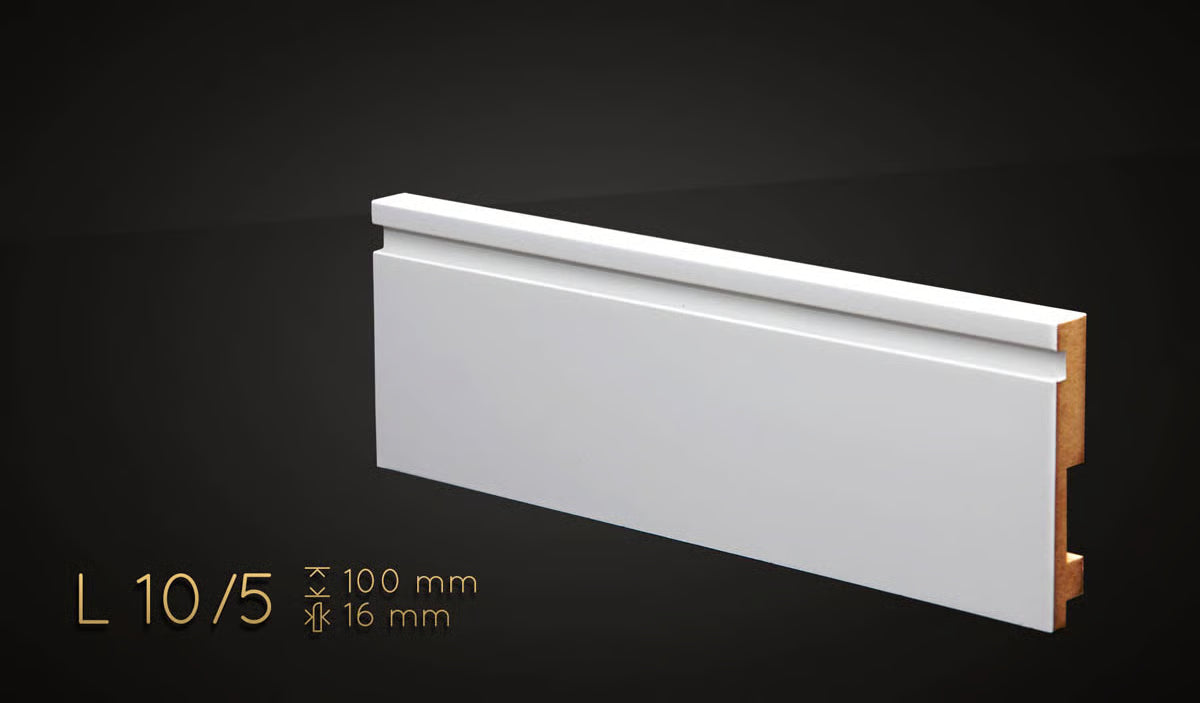 Plinthe décorative en MDF haute densité — hauteur 100 mm (réf. ARK-PLI067)