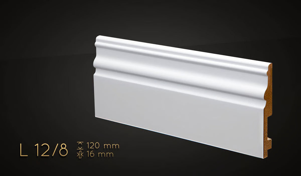 Plinthe décorative en MDF haute densité — hauteur 120 mm (réf. ARK-PLI082)