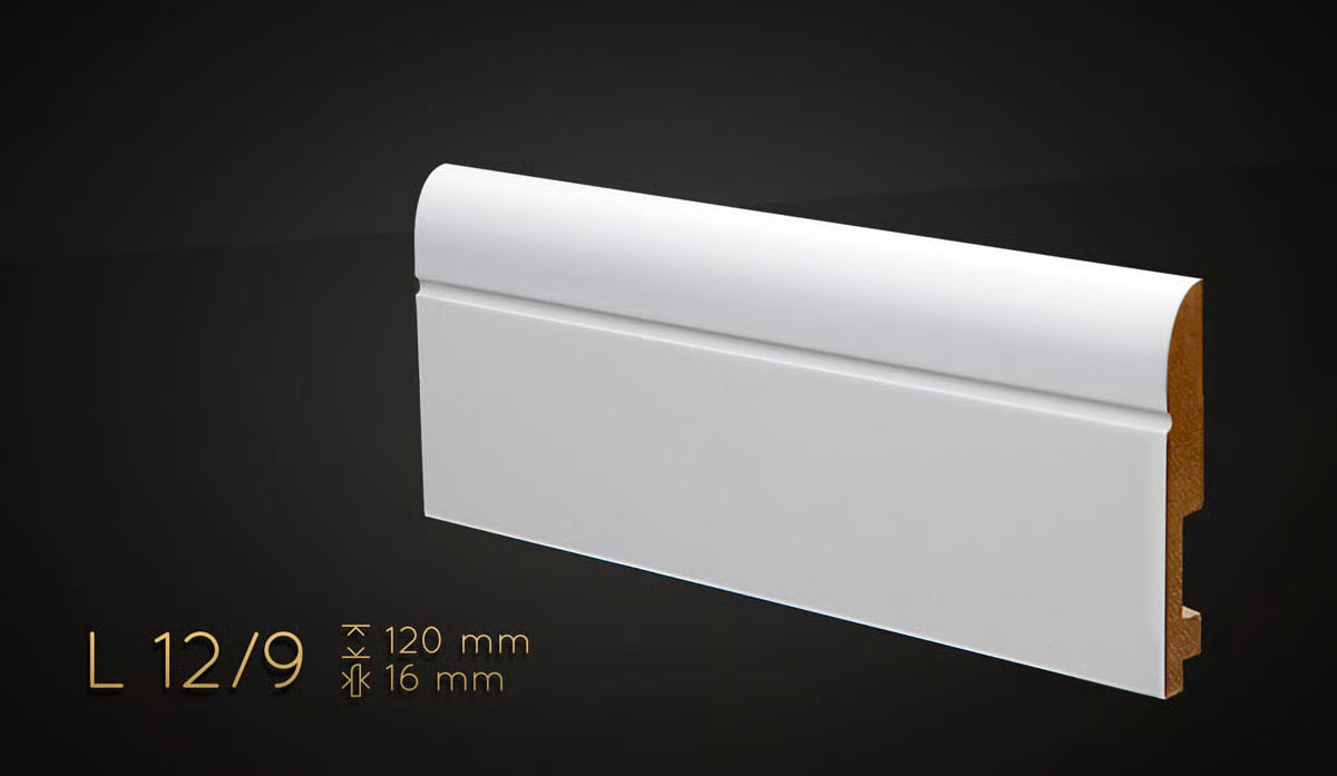Plinthe décorative en MDF haute densité — hauteur 120 mm (réf. ARK-PLI076)