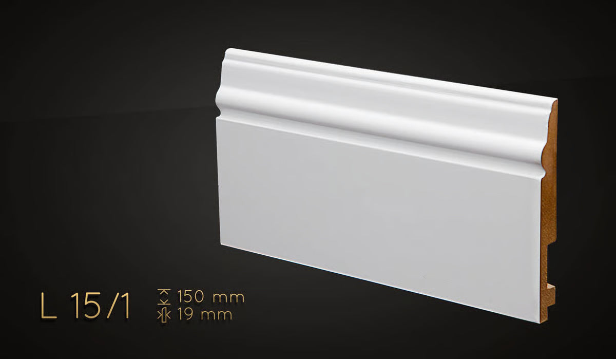 Plinthe décorative en MDF haute densité — hauteur 150 mm (réf. ARK-PLI084)
