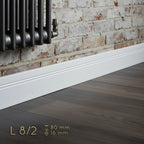 Plinthe MDF 80 mm blanche laquée – modèle 8/2 (80 x 16 x 2000 mm)