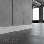 Plinthe MDF 80 mm blanche laquée – modèle 8/3 (80 x 16 x 2000 mm)