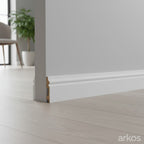 Plinthe MDF 80 mm blanche laquée – modèle 8/5 (80 x 16 x 2000 mm)