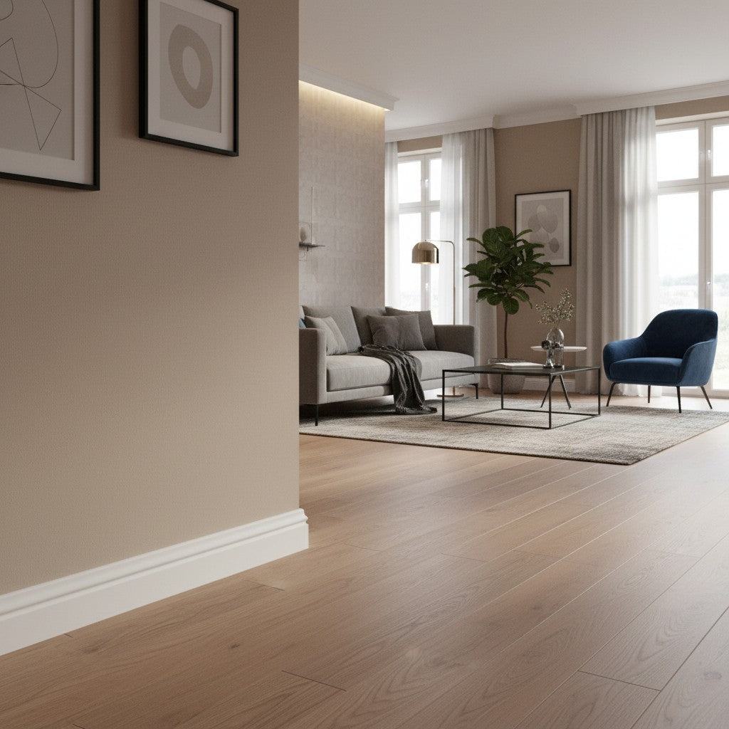 Plinthe MDF 80 mm blanche laquée – modèle 8/5 (80 x 16 x 2000 mm)