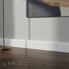 Plinthe MDF 80 mm blanche laquée – modèle 8/6 (80 x 16 x 2000 mm)