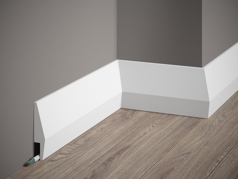 Plinthe décorative en polyuréthane — hauteur 100 mm (réf. ARK-PLI039)