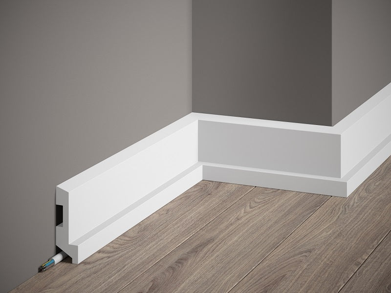 Plinthe décorative en polyuréthane — hauteur 80 mm (réf. ARK-PLI033)