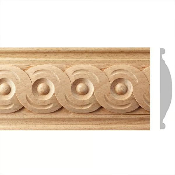 Moulure décorative en bois massif — 120 × 15 × 100 mm (réf. ARK-MOU110)