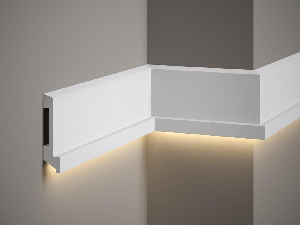 Moulure murale lumineuse pour éclairage LED — 200 × 27 × 110 mm (réf. ARK-MOU005)