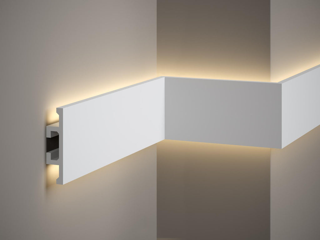 Moulure murale lumineuse pour éclairage LED — 200 × 25 × 100 mm (réf. ARK-MOU009)