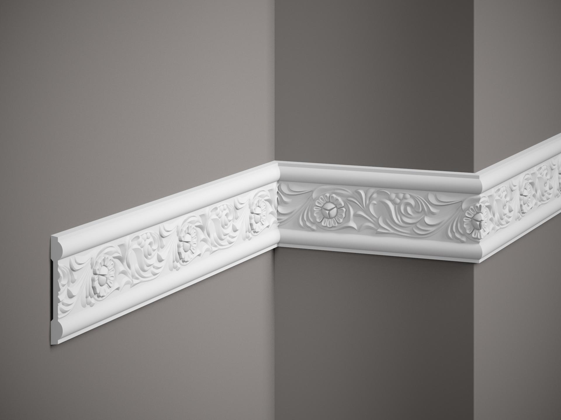 Moulure murale décorative en polyuréthane — 200 × 13 × 78 mm (réf. ARK-MOU142)