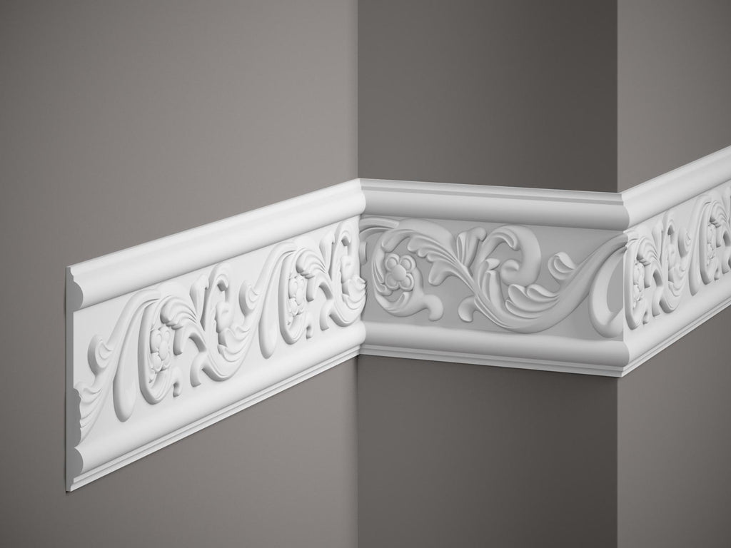 Moulure murale décorative en polyuréthane — 200 × 14 × 128 mm (réf. ARK-MOU167)