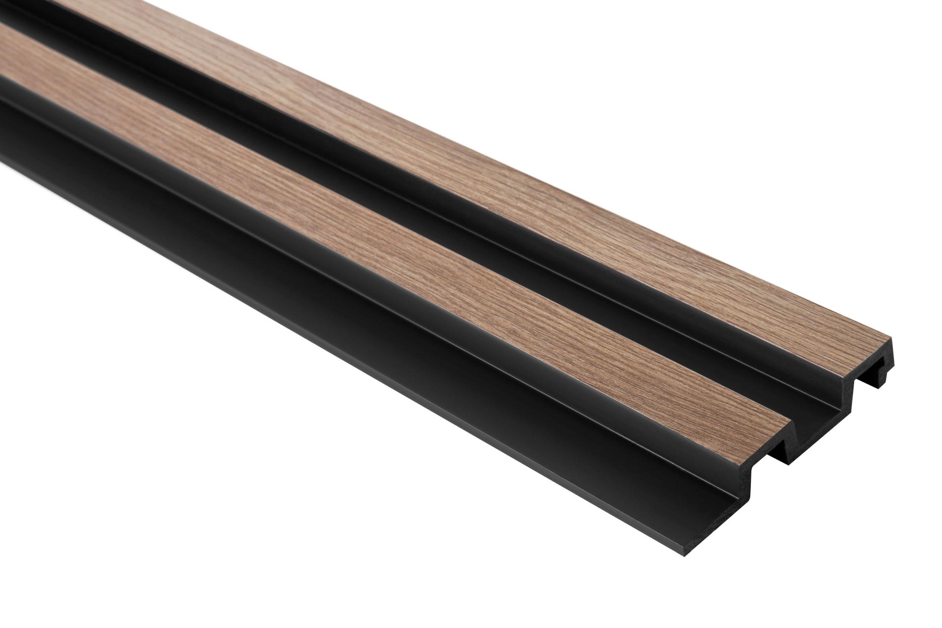 Panneau acoustique tasseaux bois Large — chêne gris 2400 mm (réf. ARK-PAN075)