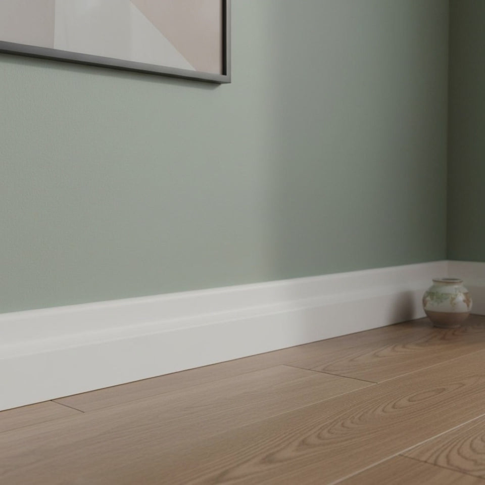 Plinthe MDF 80 mm blanche laquée – modèle 8/7 (80 x 16 x 2000 mm)