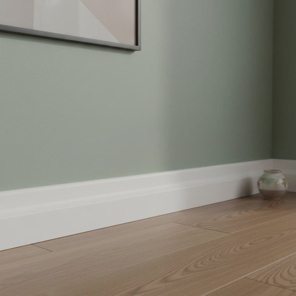 Plinthe MDF 80 mm blanche laquée – modèle 8/7 (80 x 16 x 2000 mm)