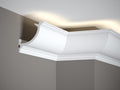 Corniche d'éclairage indirect LED en polyuréthane — 200 × 110 × 110 mm (réf. ARK-COR014)