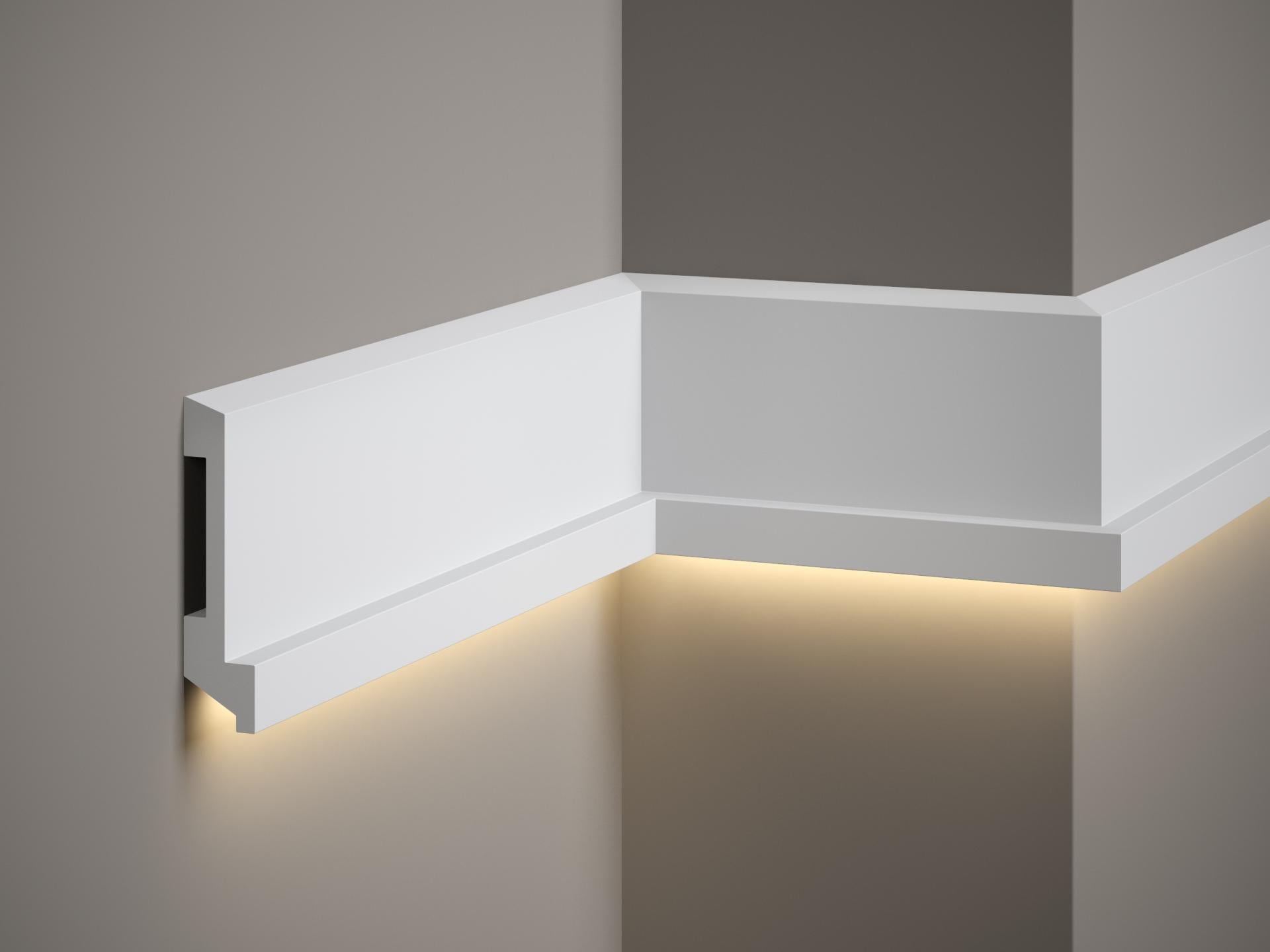 Moulure murale lumineuse pour éclairage LED — 200 × 27 × 110 mm (réf. ARK-MOU005)
