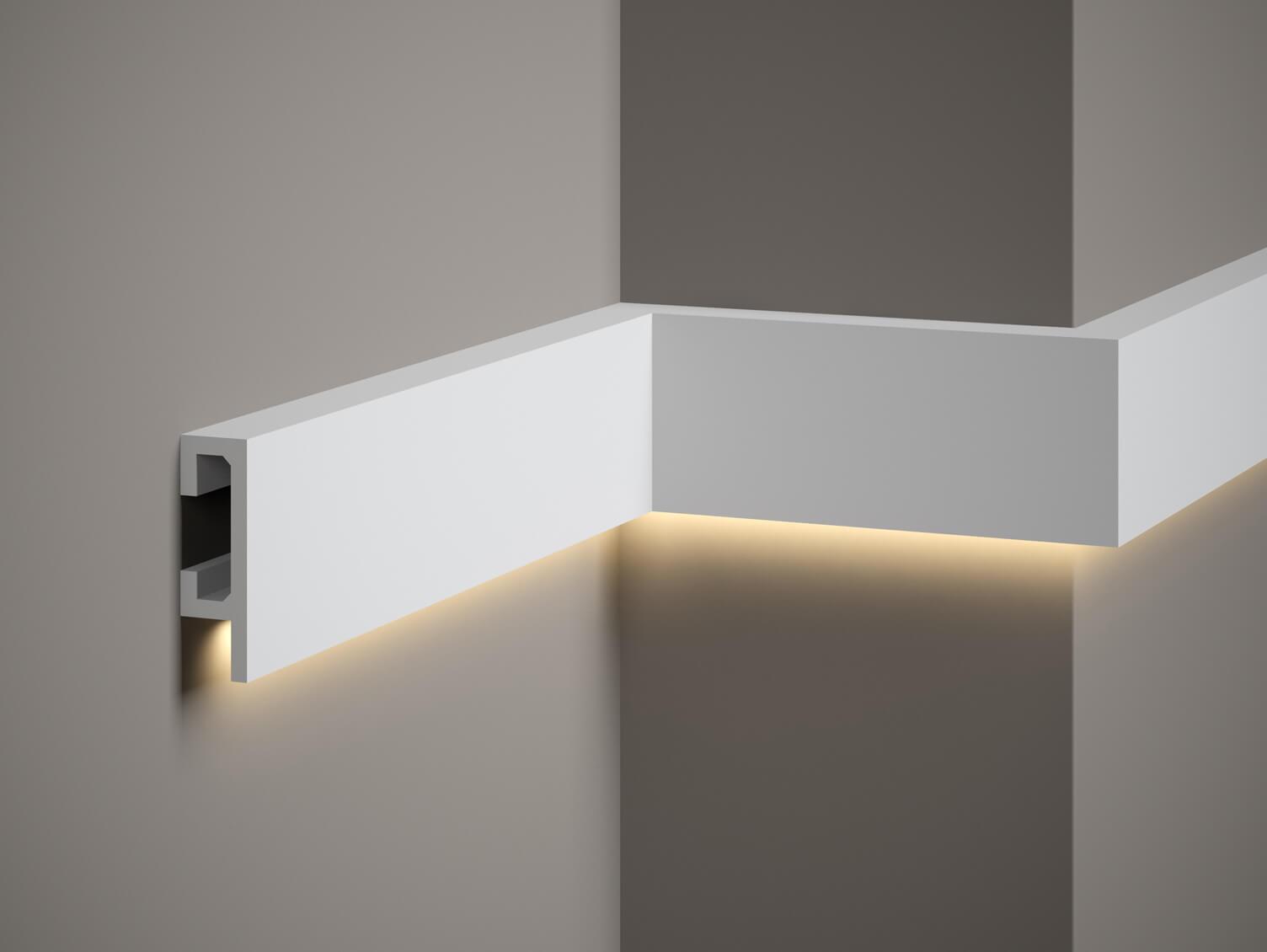 Moulure murale lumineuse pour éclairage LED — 200 × 25 × 80 mm (réf. ARK-MOU004)
