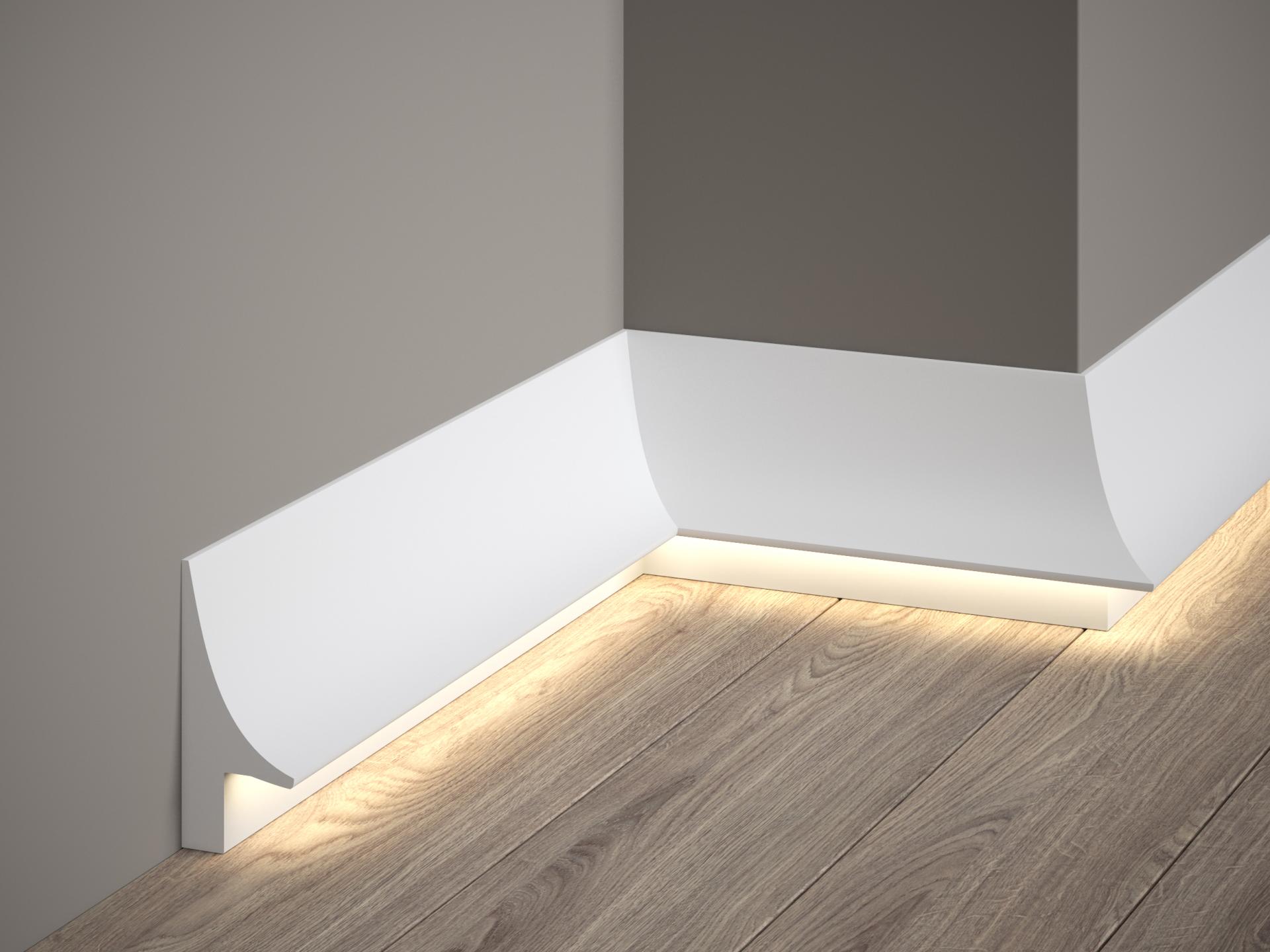Plinthe décorative en polyuréthane — hauteur 93 mm (réf. ARK-PLI049)
