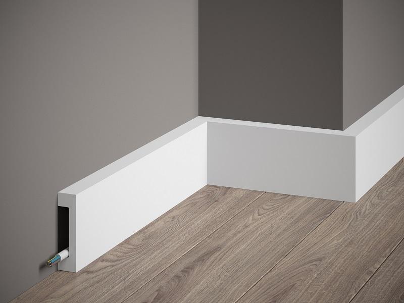 Plinthe décorative en polyuréthane — hauteur 80 mm (réf. ARK-PLI016)
