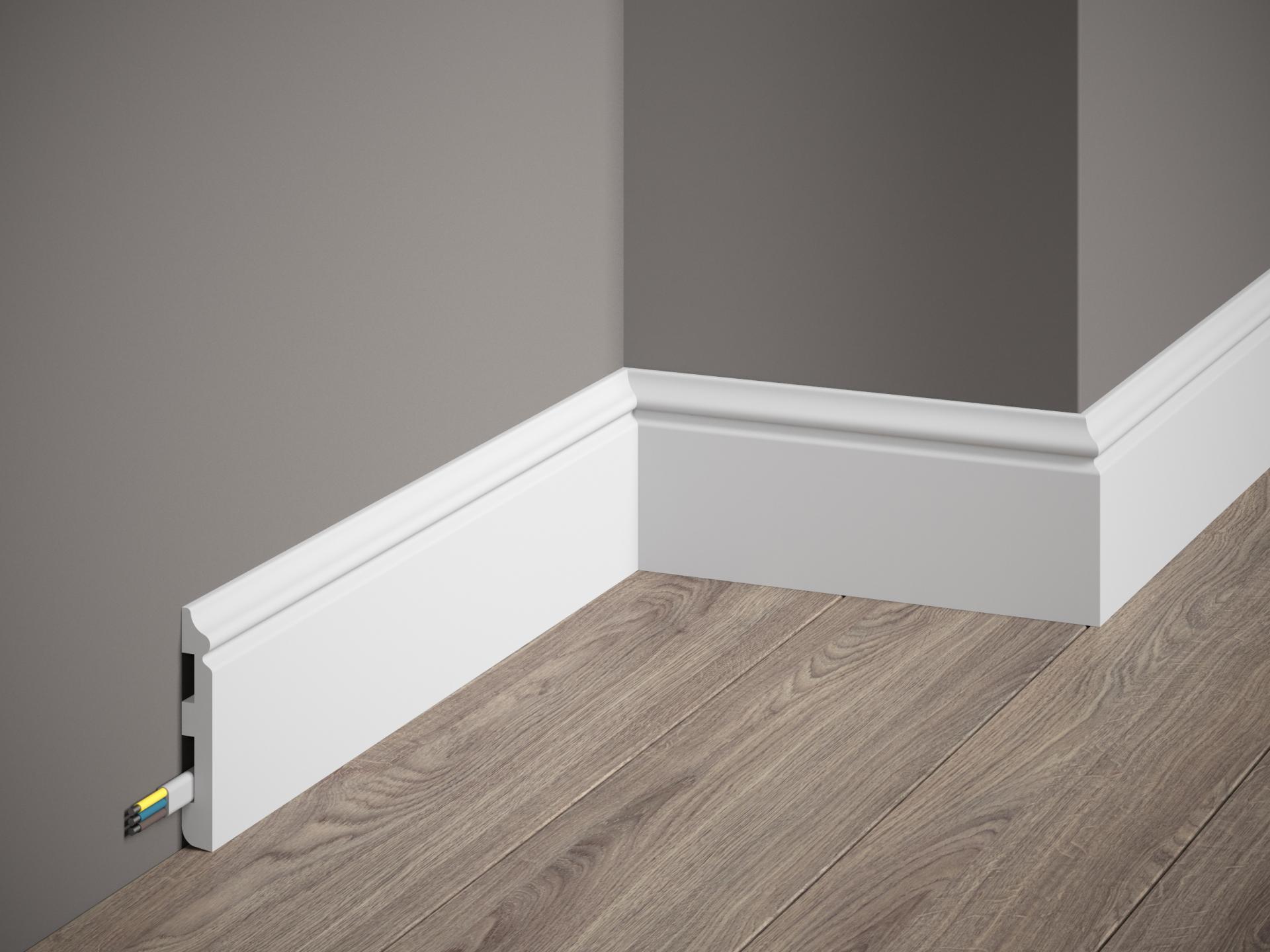 Plinthe décorative en polyuréthane — hauteur 80 mm (réf. ARK-PLI006)