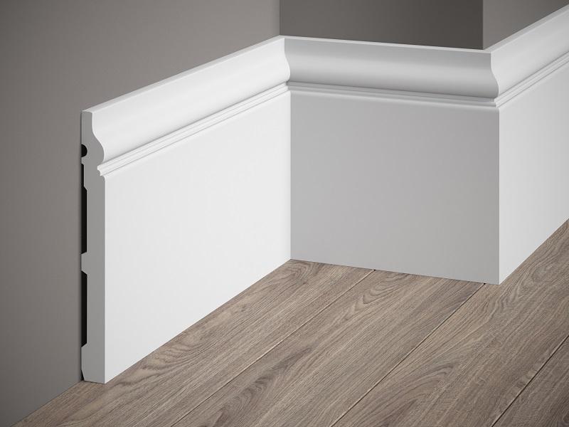 Plinthe décorative en polyuréthane — hauteur 198 mm (réf. ARK-PLI048)
